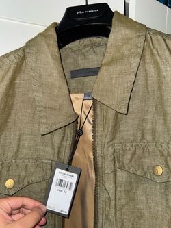 John Varvatos Linen Zip Jacket Size 52