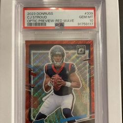 2023 Donruss Optic Red Preview CJ Stroud RC PSA 10