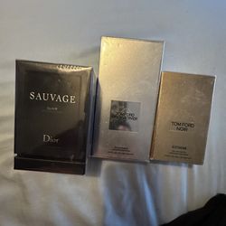 Tom Ford noir extreme, Tom Ford grey vetiver, Dior sauvage elixir 3.4 oz