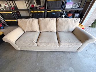 Beige Fabric 3-Seat Sofa
