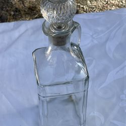 Glass Bottle With Cork And Glass Cap 