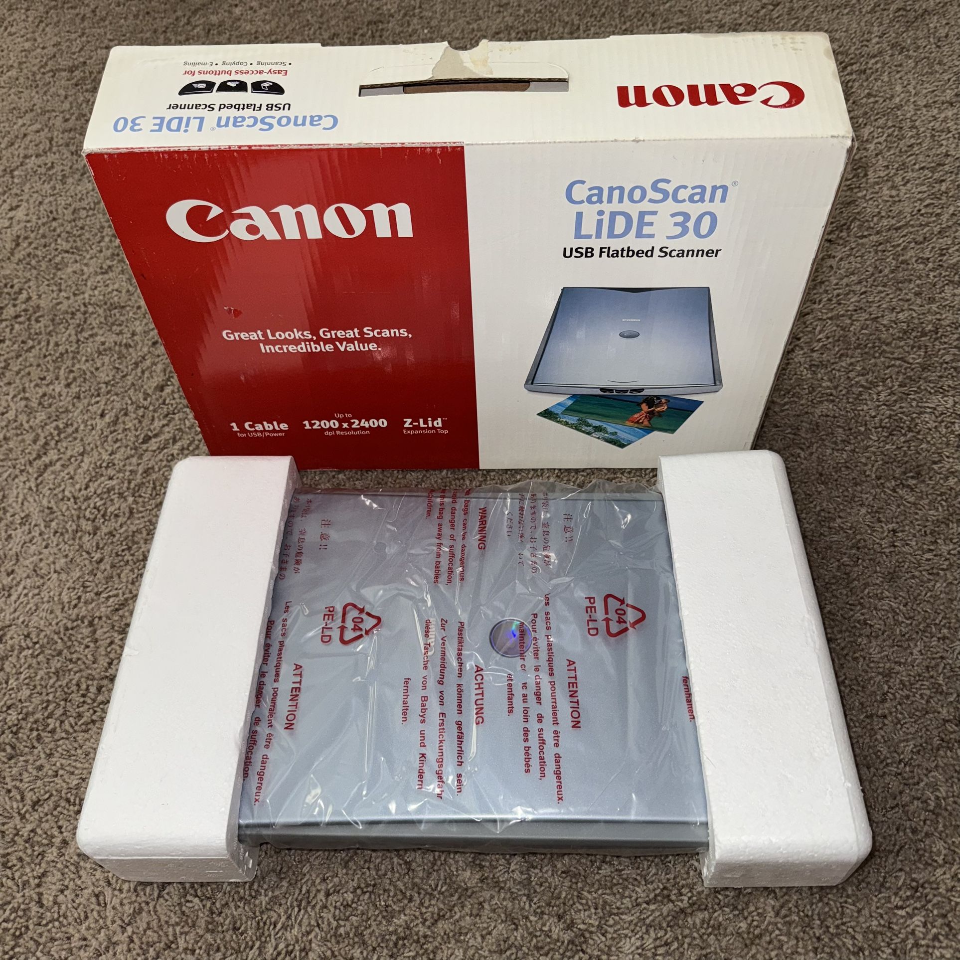 Canon CanoScan LiDE 30 USB Flatbed Scanner 1200 x 2400 Color dpi *SCANNER ONLY*