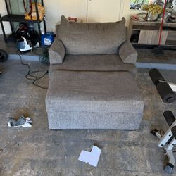 Lounger Sofa With Oversized Loveseat With Storage Ottoman