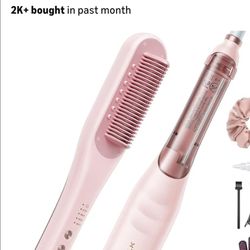 Hair straightener brush in 3 colors