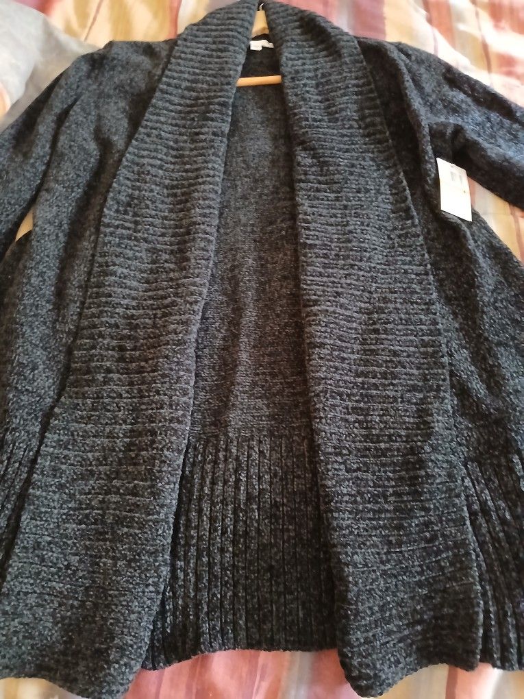 Black Chenille Cardigan