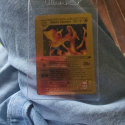 Blaine's Charizard Pokemon Card Gold