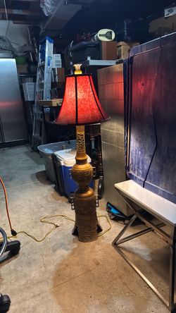 Asian Hollywood Regency Brass Lamp