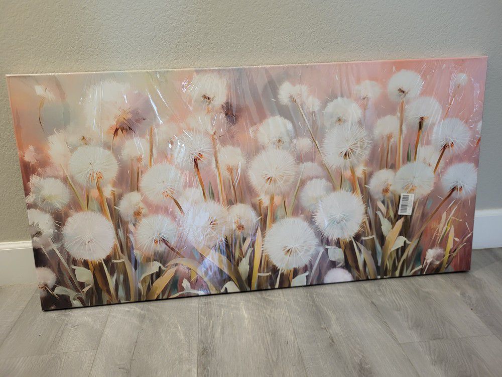 Beautiful Dandelion Canvas Artwork 24"x48" *NEW*