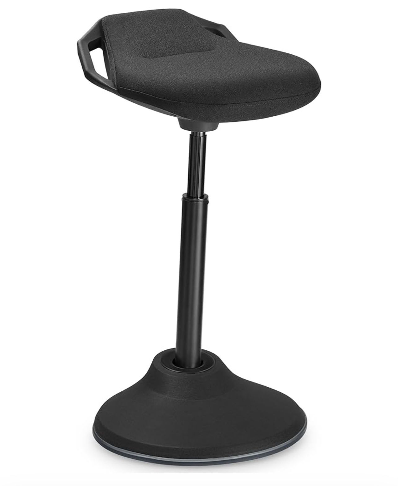 Standing Desk Chair, Adjustable Ergonomic Standing Stool, 23.6-33.3 Inches, Swivel Sitting Balance Chair, Fabric Upholstery, Anti-Slip Bottom Pad, Ink