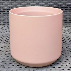 4.5"H x 4.75"L round pink smooth ceramic flower succulent plant container pot planter bowl