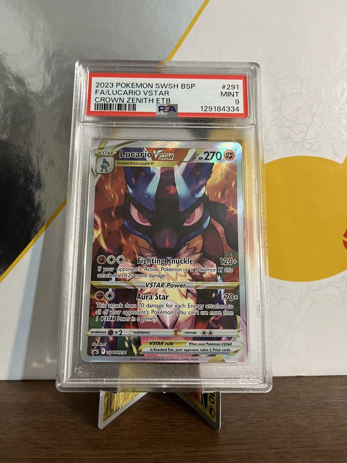 Pokemon Lucario Vstar Crown Zenith Promo PSA 9 Clean Copy