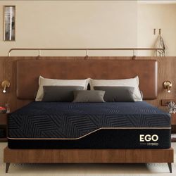 Brand New: EGO Queen 14” Copper Gel Memory Foam Mattress. Unopened In Box