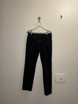 Everlane Black Slim Straight Jeans With Subtle Texture 