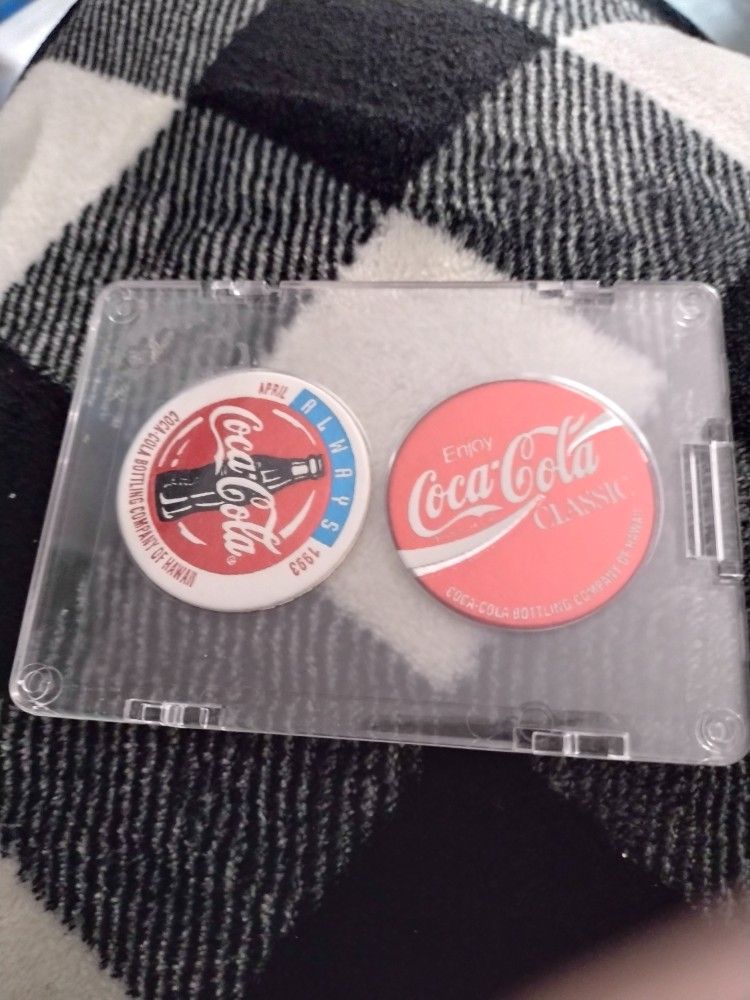 Pogs Pair Of 2.  Coca Cola Pogs.  Cash Porch Pickup Redmond 