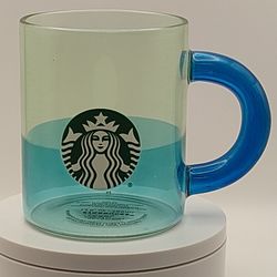 Starbucks Summer 2021 Sea Green/Ocean Blue Glass Coffee Mug-12oz