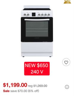 ✨️ all Equator Equator 24" 240v Electric Cooking Range 4 Ceramic Burner CONVECTION OVEN+AIR FRYER SS #2930