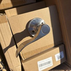 New brushed nickel door levers