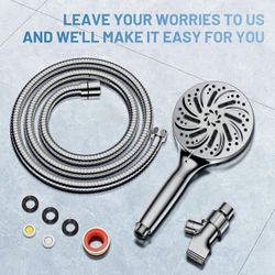 High Pressure Shower Head Handheld - Filtered Shower Extra Long Hose 10 jet mode