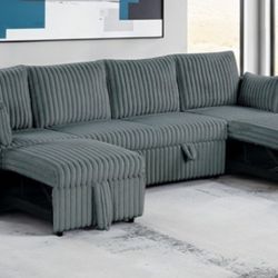 Brand New Dark Grey Sectional Sofa Sleeper 