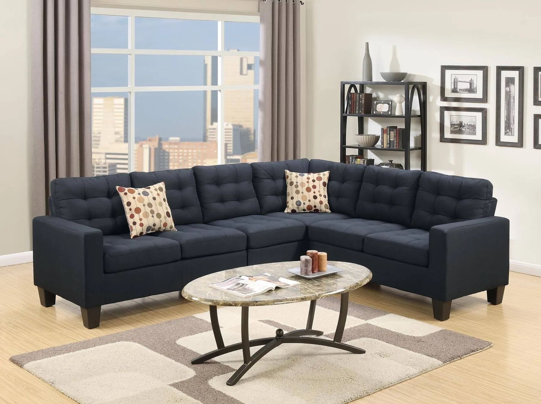 Black Fabric Sectional