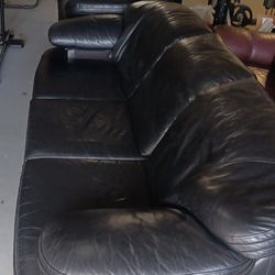 California  leather. black sofa and loveseat