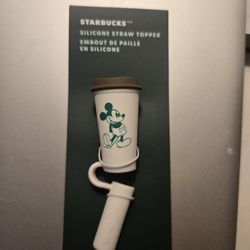 Disney Parks "Park Days & Lattes" Starbucks Tumbler Straw Topper And Plug Set