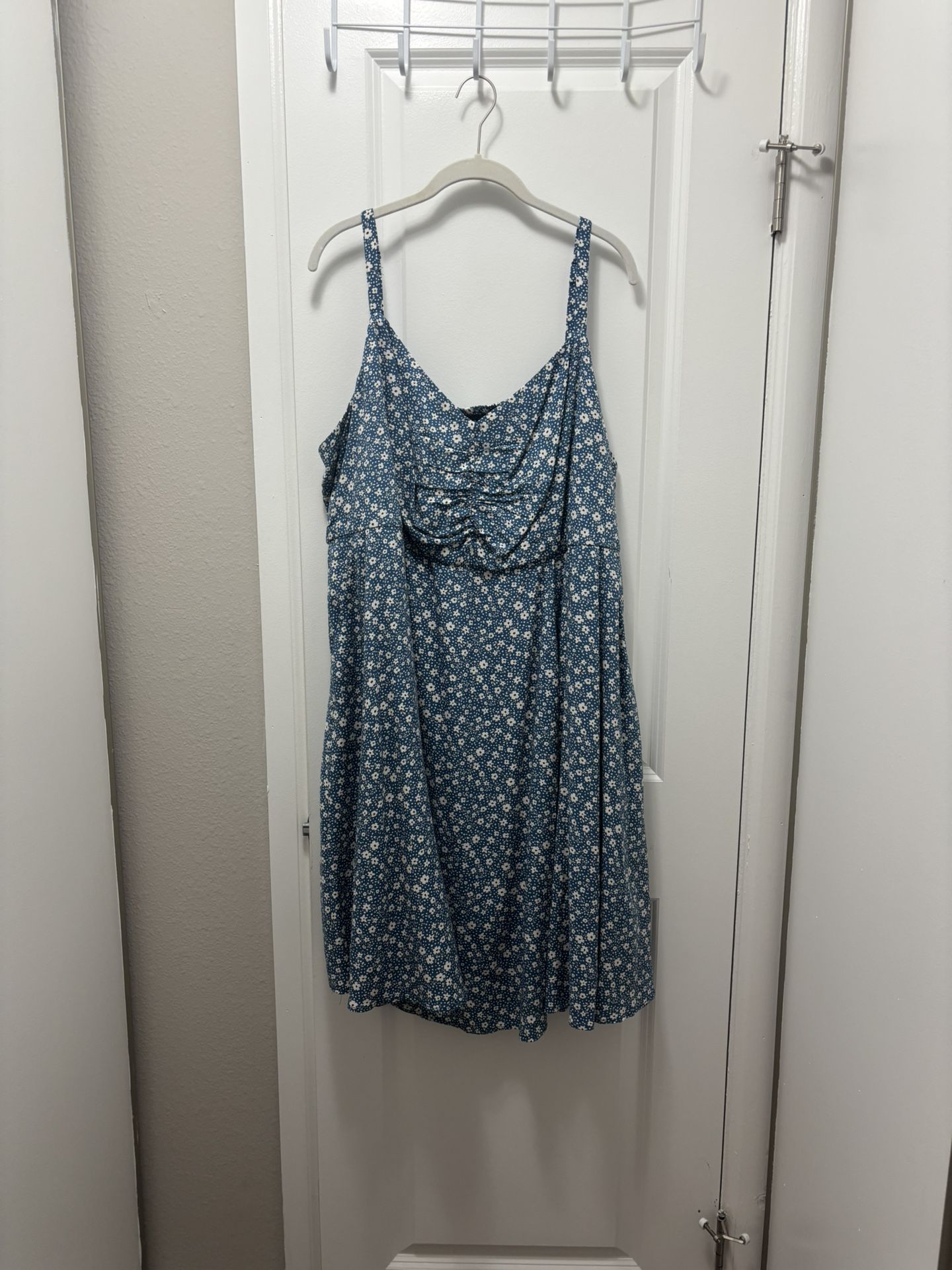 Barely Worn Torrid Light Blue Challis Dress With Pockets