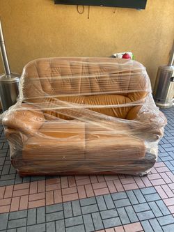 Two-piece leather sofas