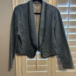 VTG WESTERN 80’S AN ORIGINAL RICKIE DENIM JEAN JACKET SIZE WOMENS LARGE  
