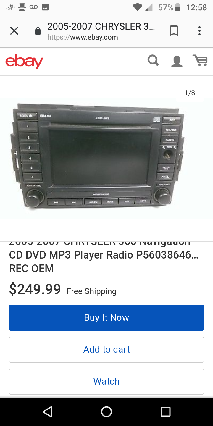 2005-2007 CHRYSLER 300 Navigation CD DVD MP3 Player Radio P56038646AL REC OEM