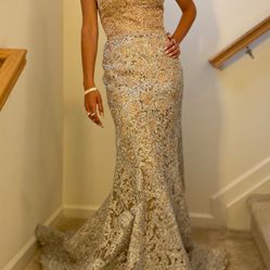 Beautiful Gold And Silver Prom Dress 