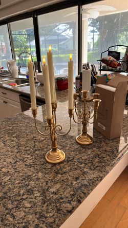 Flameless Candelabras With candles