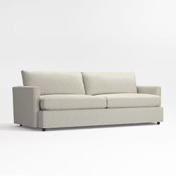 Crate & Barrel Lounge Deep Sofa Couch Grey Beige