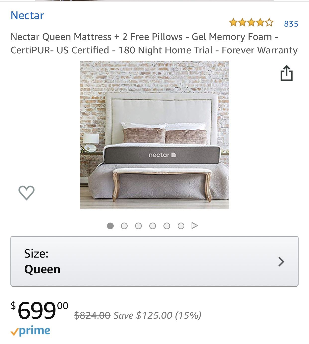 Gel Memory Foam Queen Mattress - Move out special - Like New