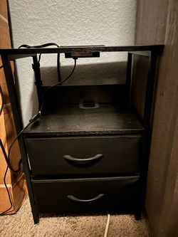 Black nightstand - with LED lights