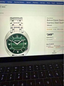 💚 Valentine’s Day Luxury Gift – Bulova Classic Diamond Green Dial Watch – NEW 💚