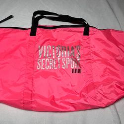 Victoria Secret Black Slippers and Pink Bag bundle 