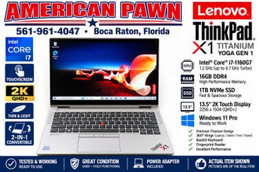 Lenovo ThinkPad X1 Titanium Yoga Gen 1 13.5 2K TOUCH i7-1160G7 1.2GHz 16GB 1TB Type 20QA Used read full description