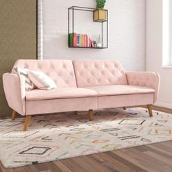 Pink Velvet Sleeper Sofa 