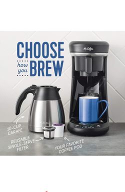 Mr. Coffee Coffee Maker, Programmable Coffee Machine for Single Serve or Carafe Coffee
