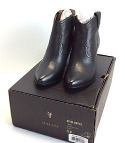 Frye Reina Bootie Leather Western Women's 8.5 Med Black (contact info removed) Cowboy BOOTS