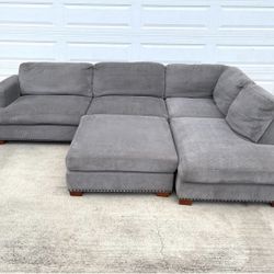 Gray Sectional Free Delivery Costco Sofa Couch Ottoman
