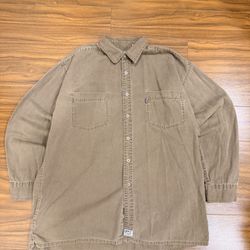 Vintage Levis Red Tab Brown Long Sleeve Button Up Mens XL