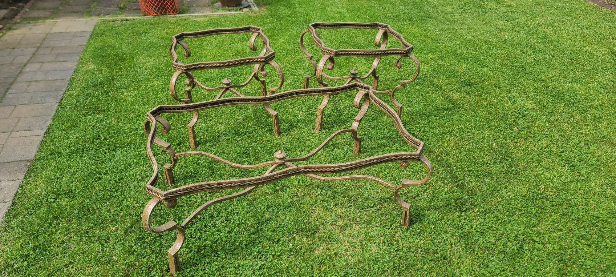3 Metal Tables With Glass