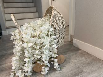 Wicker doll stroller