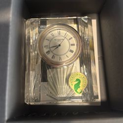 VINTAGE WATERFORD CRYSTAL DESK CLOCK PAPERWEIGHT NEEDS BATTERY 4” MINT CONDITION
