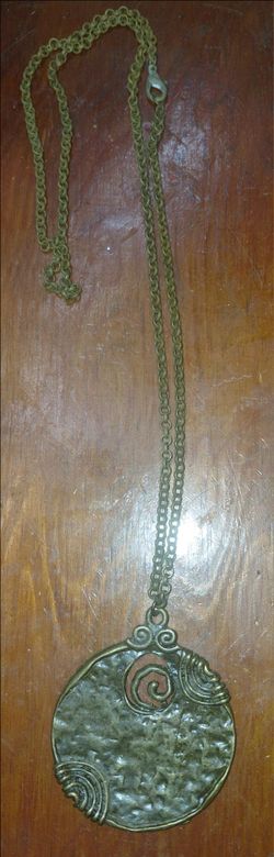 Antique Bronze Medallion Pendant Necklace