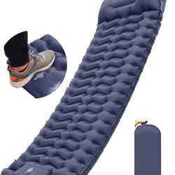 Brand New In Box Unopened   Ultralight Inflatable Camping Sleeping Pad with Built-in Pillow & Foot Pump, 3” Thick Compact Air Mattress for Backpacking