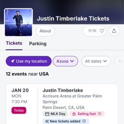 Justin Timberlake Concert Tickets 2 