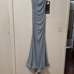 Blue Glitter Prom Dress